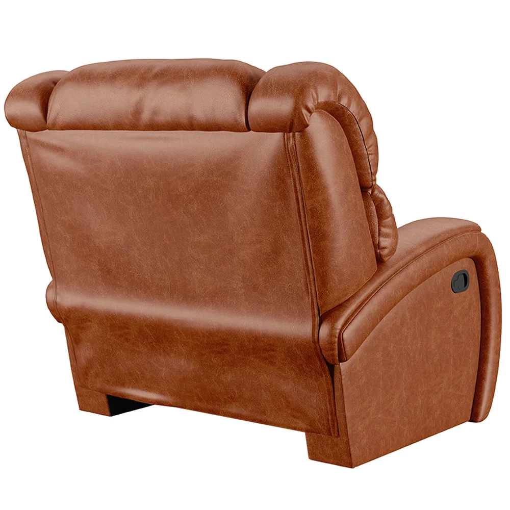 Poltrona do Papai Reclinável Kalie Manual Gatilho FH9 PU Caramelo Brilho - Mpozenato