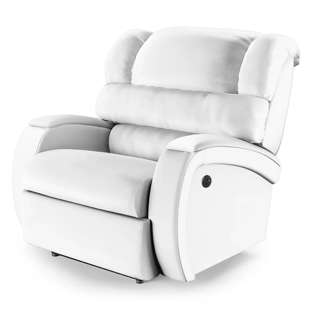Poltrona do Papai Reclinável Kalie Power Touch USB FH9 PU Branco - Mpozenato