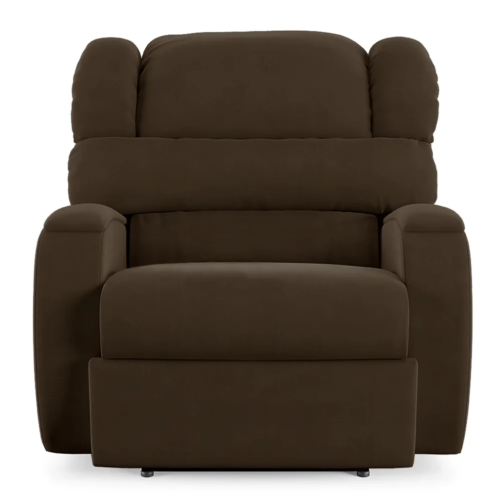 Poltrona do Papai Reclinável Kalie Elétrica Botão LED FH9 Veludo Marrom - Mpozenato