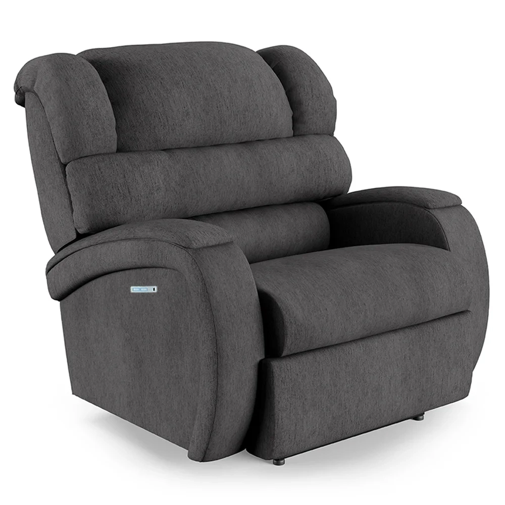 Poltrona do Papai Reclinável Kalie Elétrica Botão LED FH9 Linho Grafite - Mpozenato