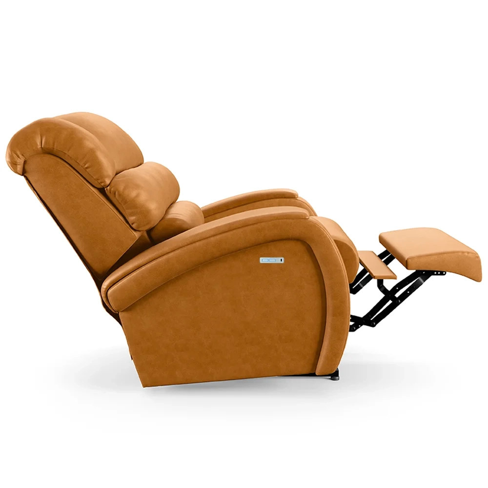 Poltrona do Papai Reclinável Kalie Elétrica Botão LED FH9 PU Whisky - Mpozenato