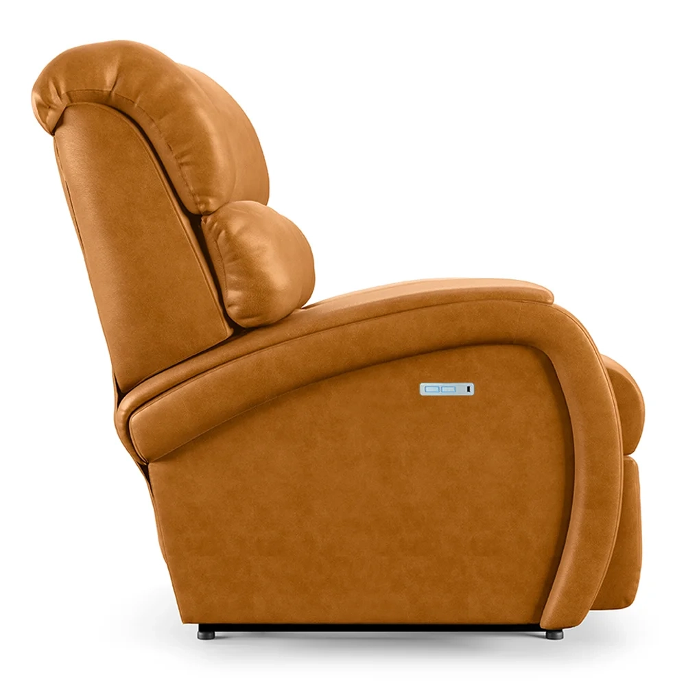 Poltrona do Papai Reclinável Kalie Elétrica Botão LED FH9 PU Whisky - Mpozenato