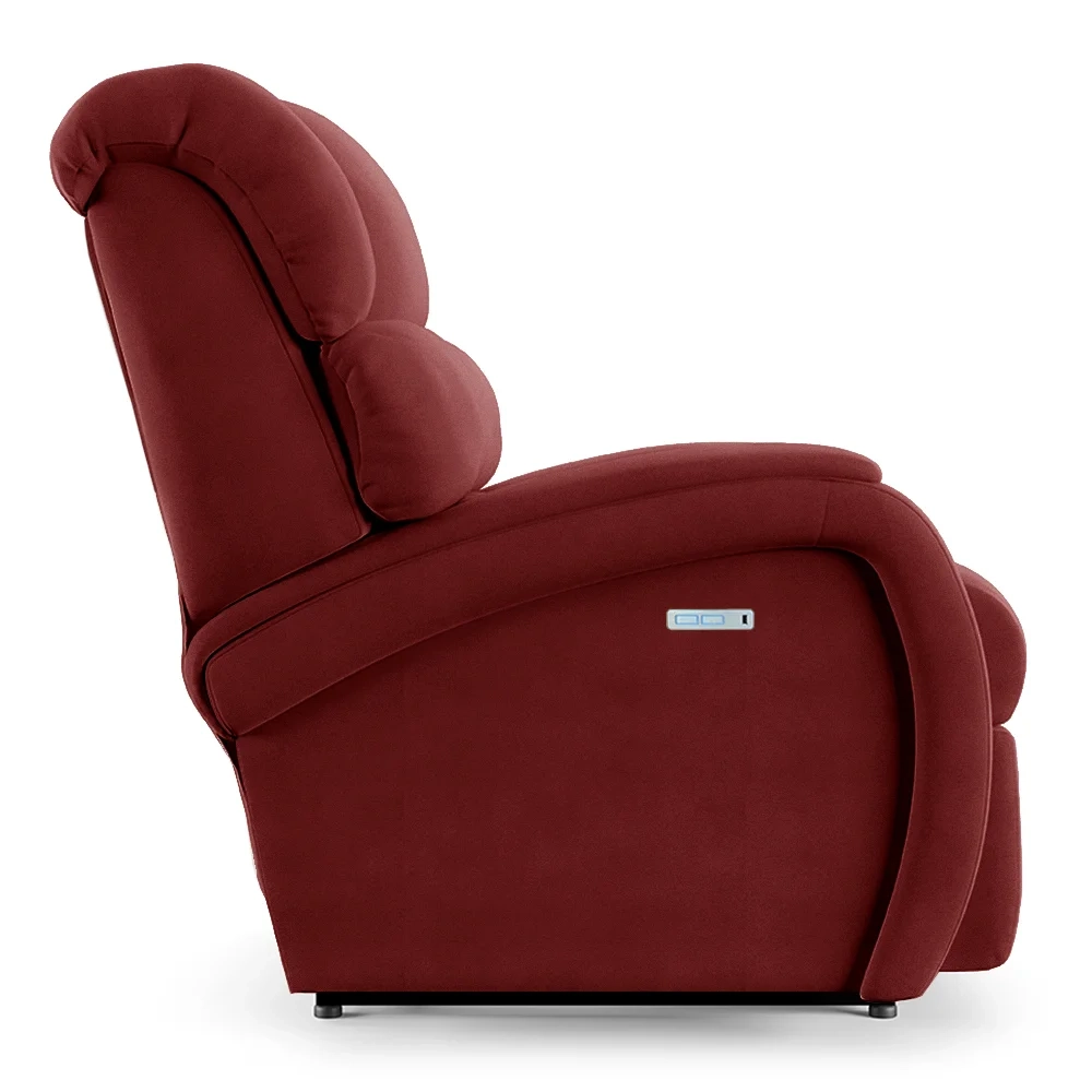 Poltrona do Papai Reclinável Kalie Elétrica Botão LED FH9 Veludo Vermelho - Mpozenato