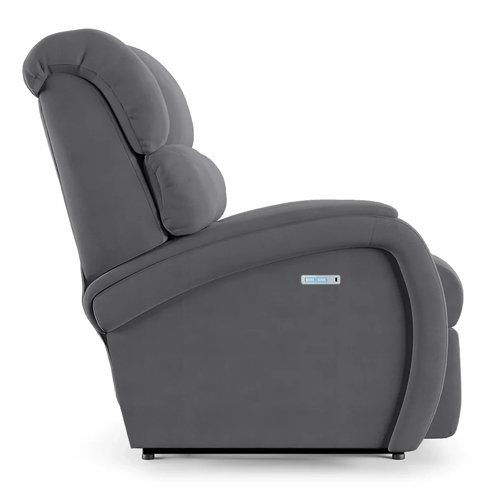 Poltrona do Papai Reclinável Kalie Elétrica Botão LED FH9 Veludo Cinza - Mpozenato