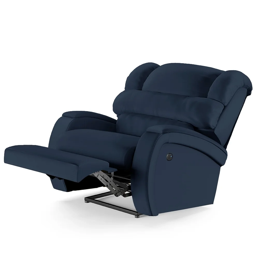 Poltrona do Papai Reclinável Kalie Power Touch USB FH9 PU Azul - Mpozenato