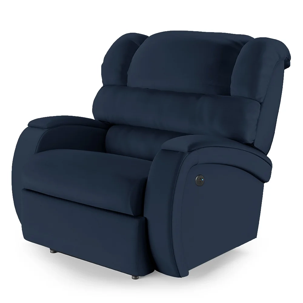 Poltrona do Papai Reclinável Kalie Power Touch USB FH9 PU Azul - Mpozenato