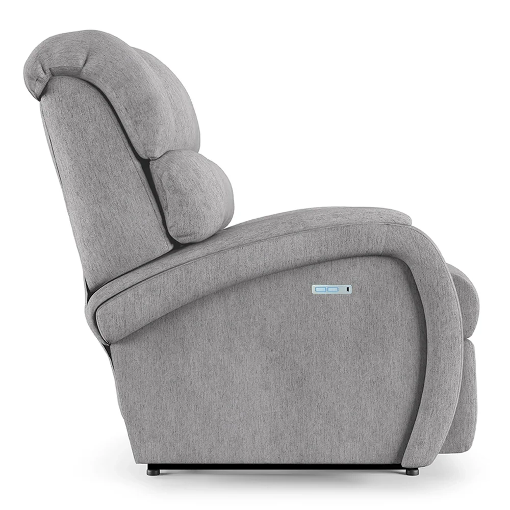 Poltrona do Papai Reclinável Kalie Elétrica Botão LED Massagem FH9 Linho Cinza - Mpozenato