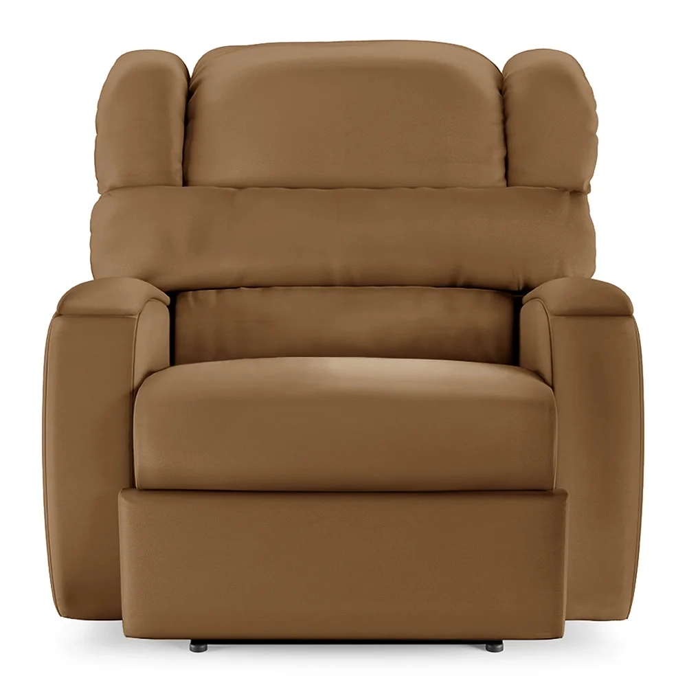 Poltrona do Papai Reclinável Kalie Elétrica Botão LED Massagem FH9 PU Caramelo - Mpozenato