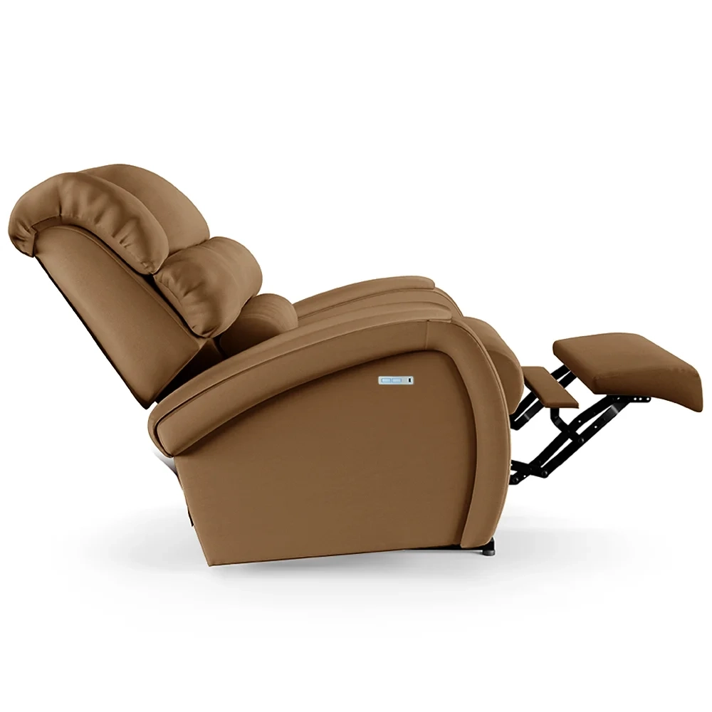 Poltrona do Papai Reclinável Kalie Elétrica Botão LED Massagem FH9 PU Caramelo - Mpozenato