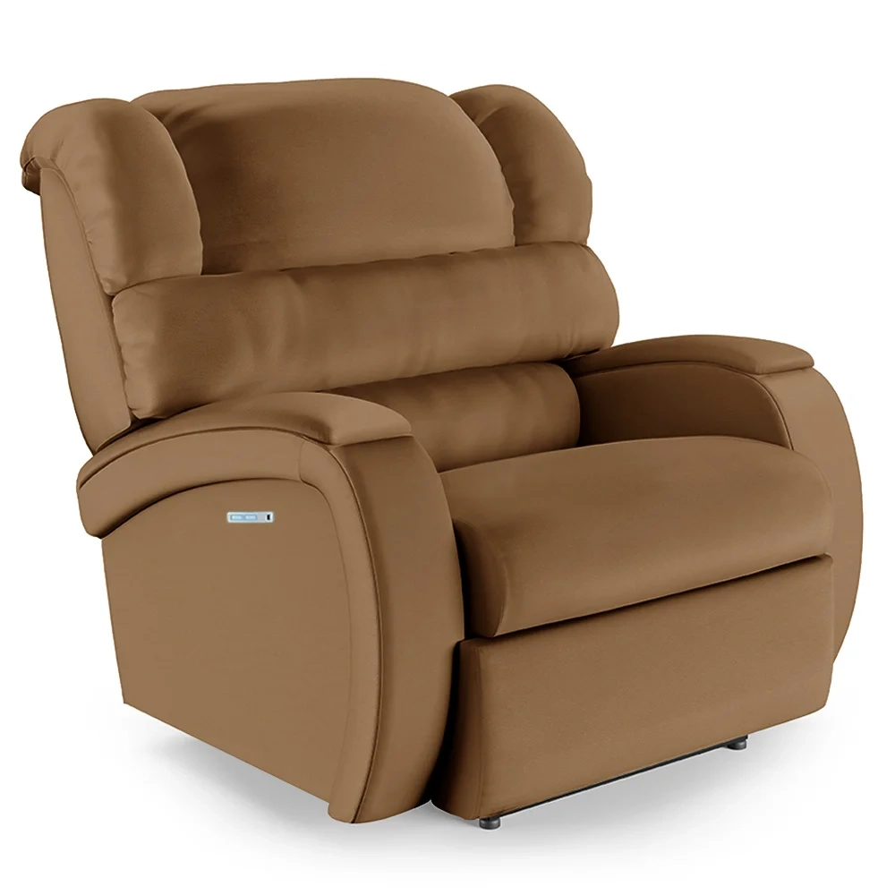 Poltrona do Papai Reclinável Kalie Elétrica Botão LED Massagem FH9 PU Caramelo - Mpozenato