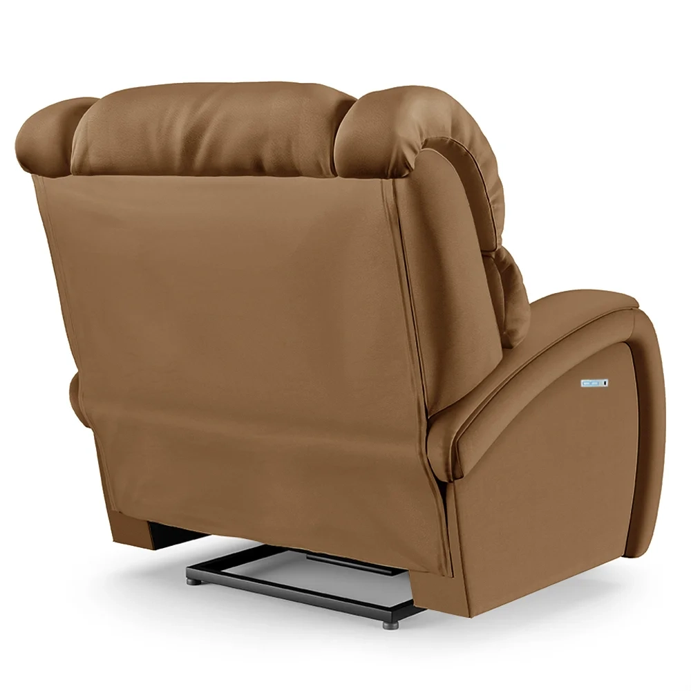 Poltrona do Papai Reclinável Kalie Elétrica Botão LED Massagem FH9 PU Caramelo - Mpozenato