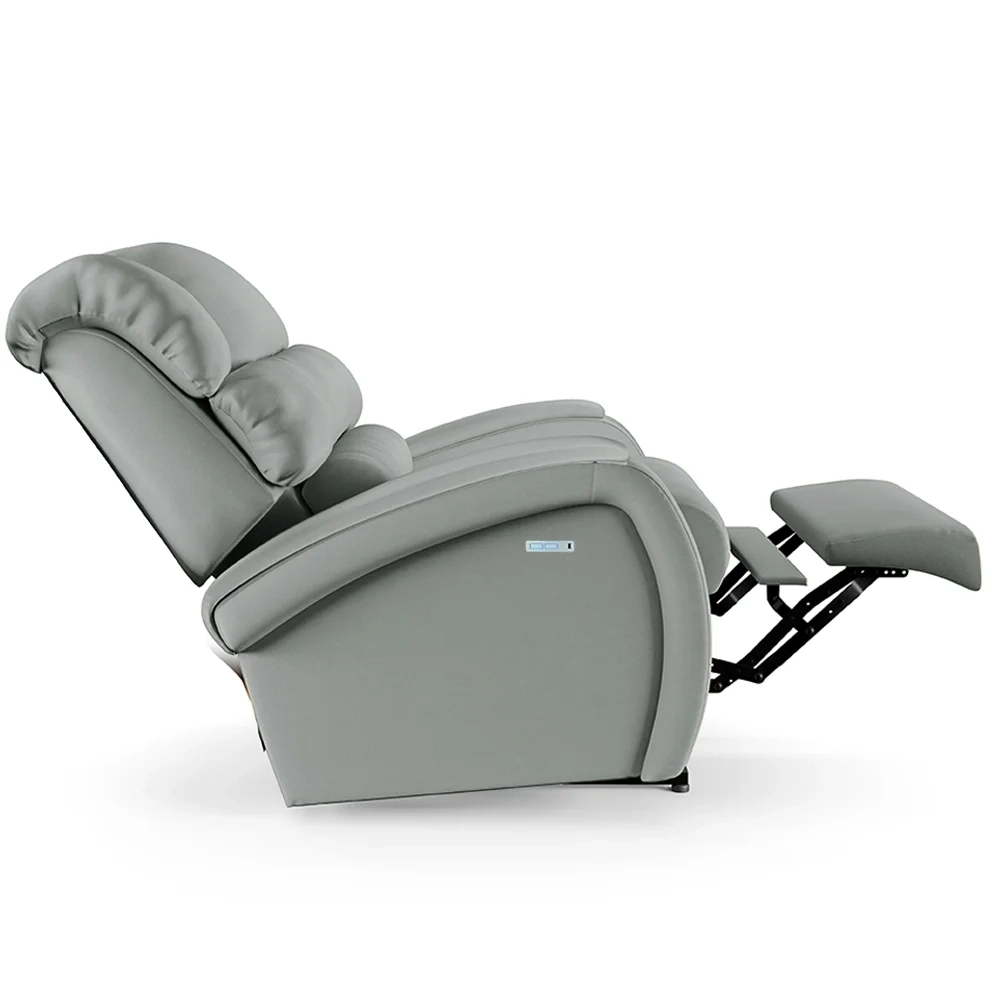 Poltrona do Papai Reclinável Kalie Elétrica Botão LED Massagem FH9 PU Cinza - Mpozenato