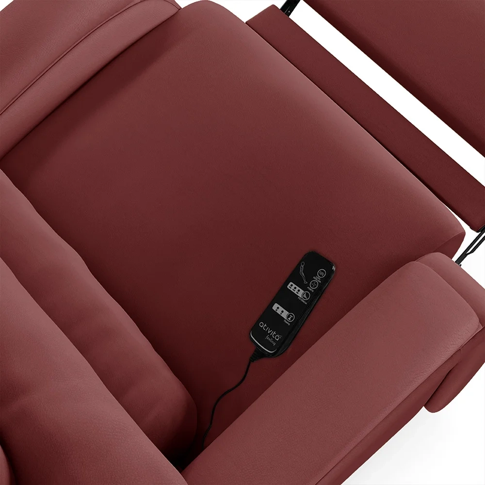 Poltrona do Papai Reclinável Kalie Elétrica Botão LED Massagem FH9 PU Vermelho - Mpozenato