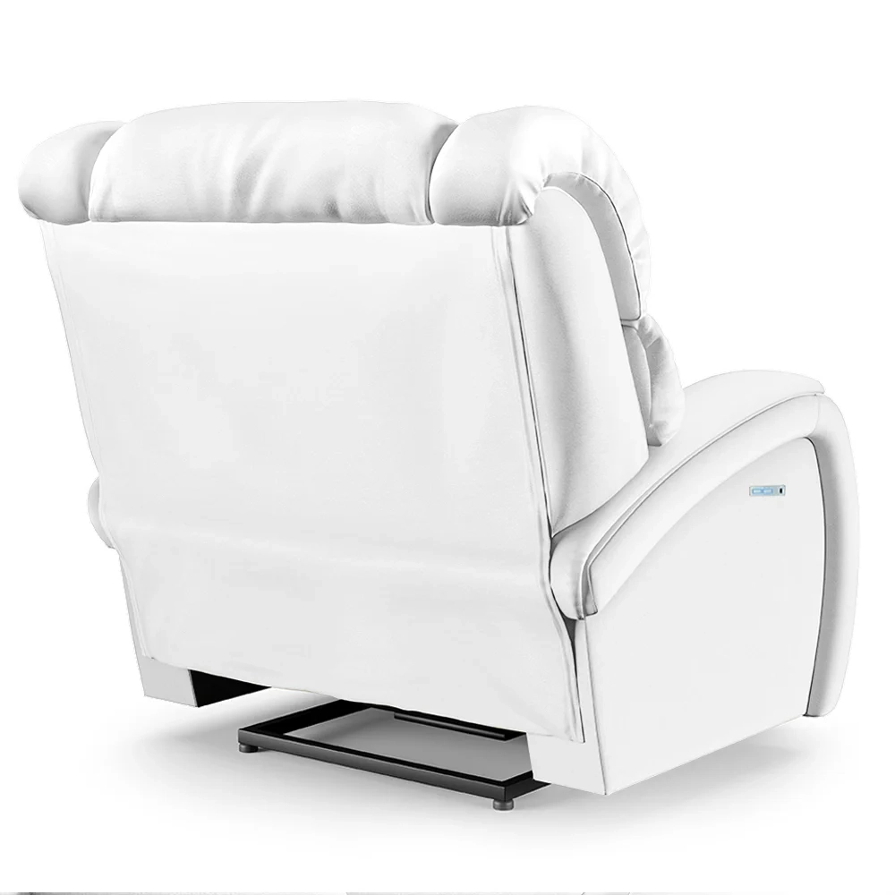 Poltrona do Papai Reclinável Kalie Elétrica Botão LED Massagem FH9 PU Branco - Mpozenato