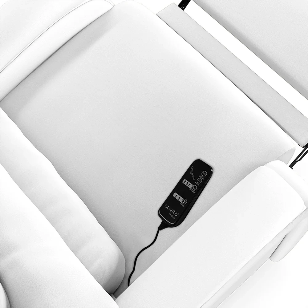 Poltrona do Papai Reclinável Kalie Elétrica Botão LED Massagem FH9 PU Branco - Mpozenato