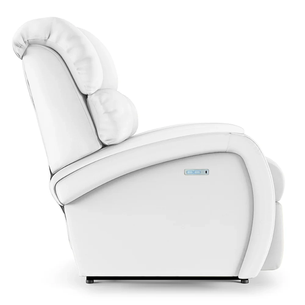 Poltrona do Papai Reclinável Kalie Elétrica Botão LED Massagem FH9 PU Branco - Mpozenato
