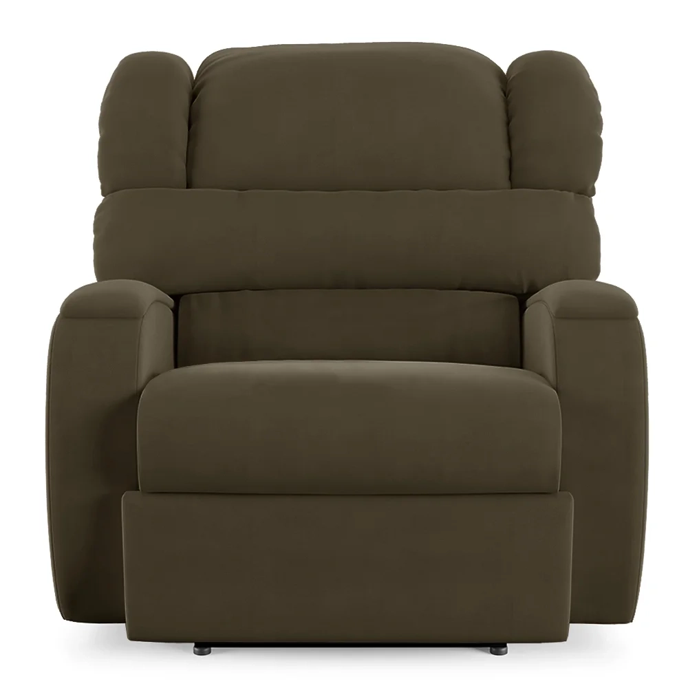 Poltrona do Papai Reclinável Kalie Elétrica Botão LED Massagem FH9 Veludo Capuccino - Mpozenato