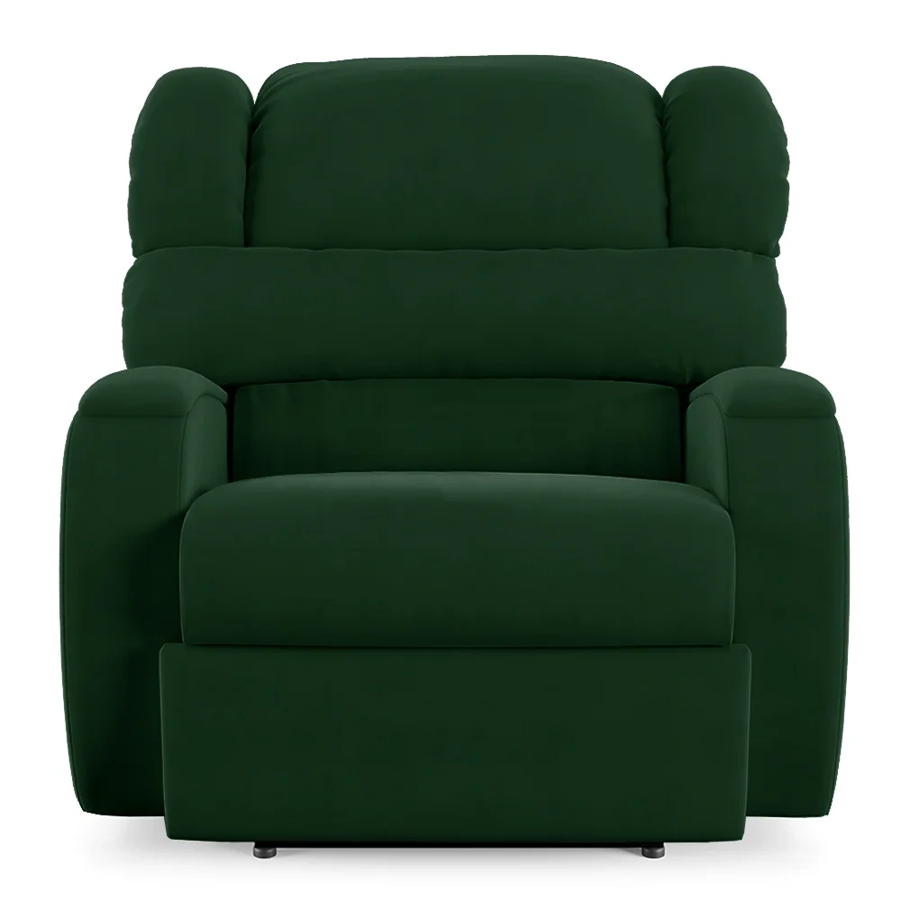 Poltrona do Papai Reclinável Kalie Elétrica Botão LED Massagem FH9 Veludo Verde - Mpozenato