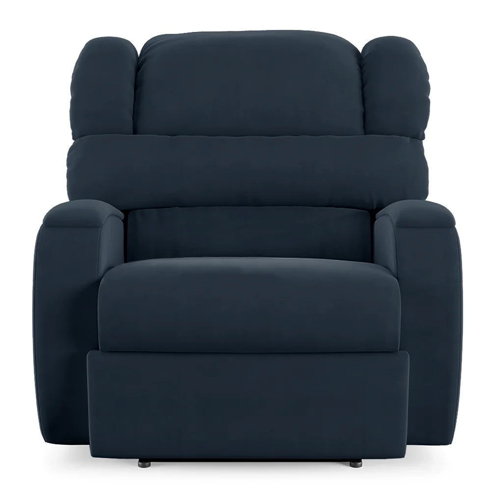 Poltrona do Papai Reclinável Kalie Elétrica Botão LED Massagem FH9 Veludo Azul - Mpozenato