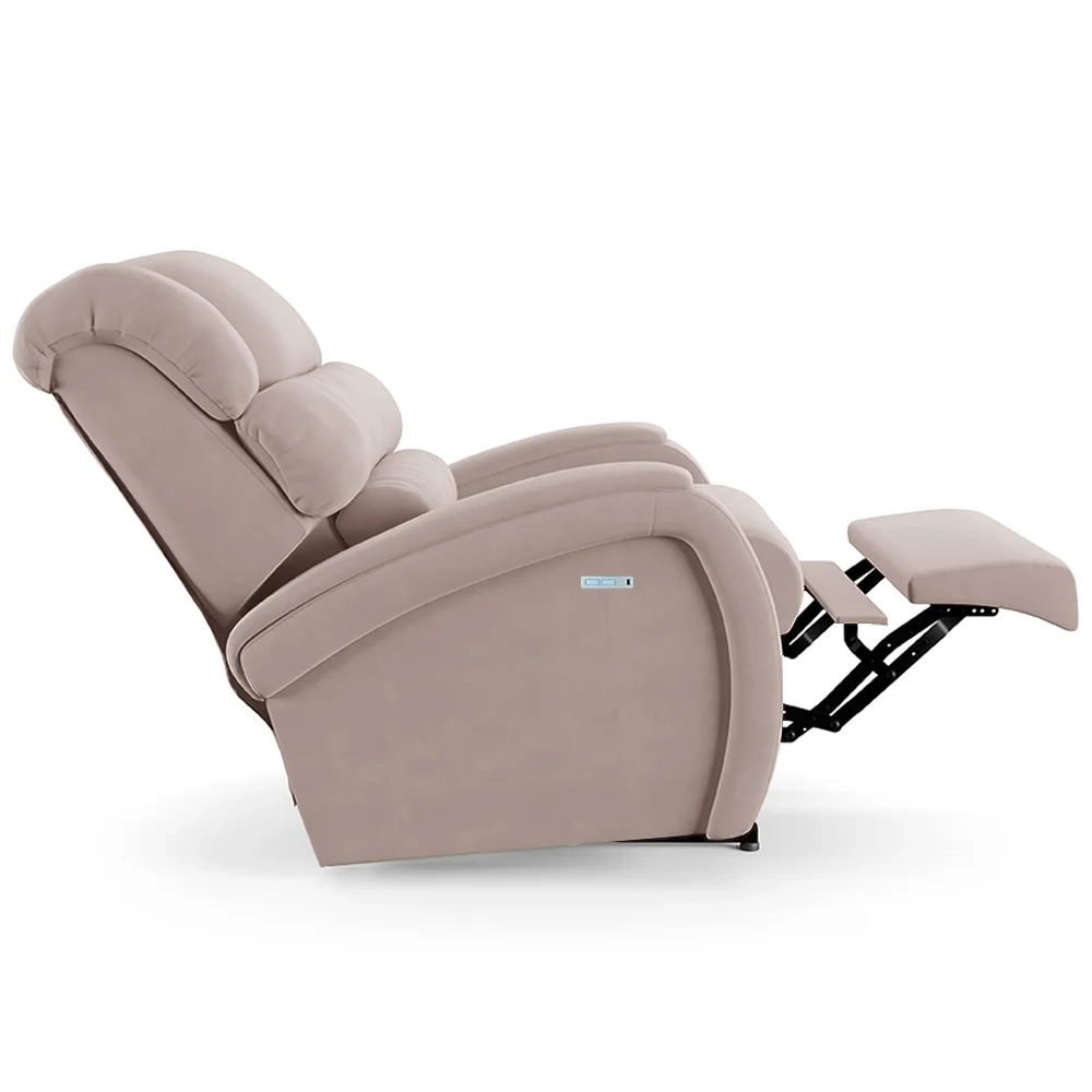 Poltrona do Papai Reclinável Kalie Elétrica Botão LED Massagem FH9 Veludo Rosê - Mpozenato