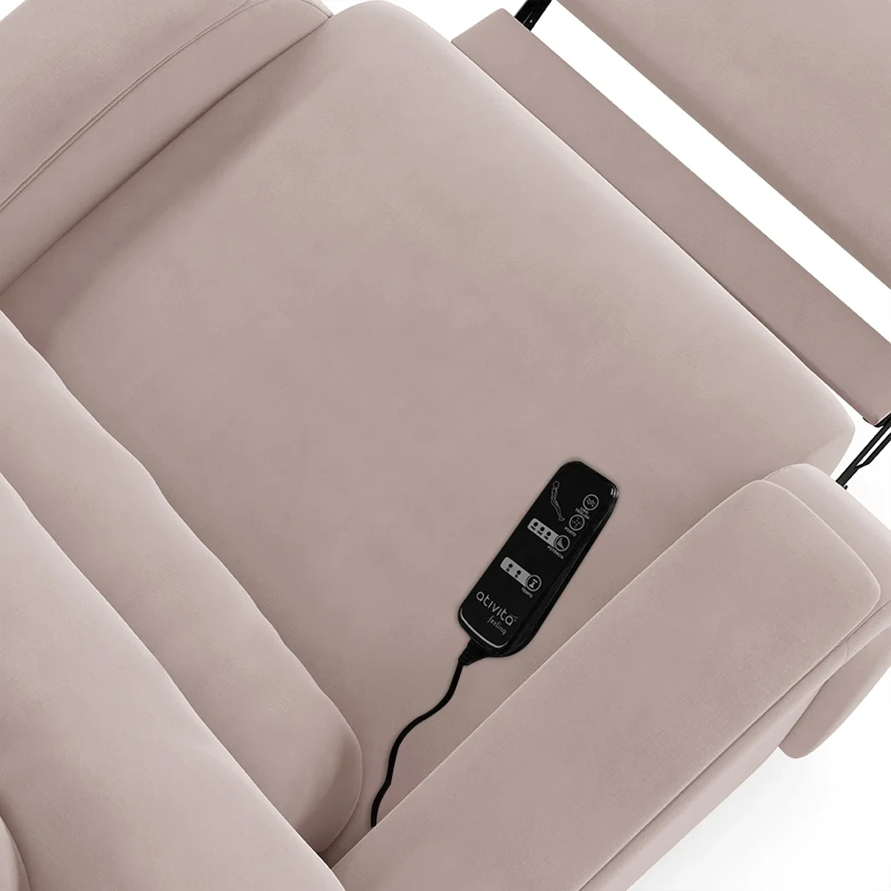 Poltrona do Papai Reclinável Kalie Elétrica Botão LED Massagem FH9 Veludo Rosê - Mpozenato
