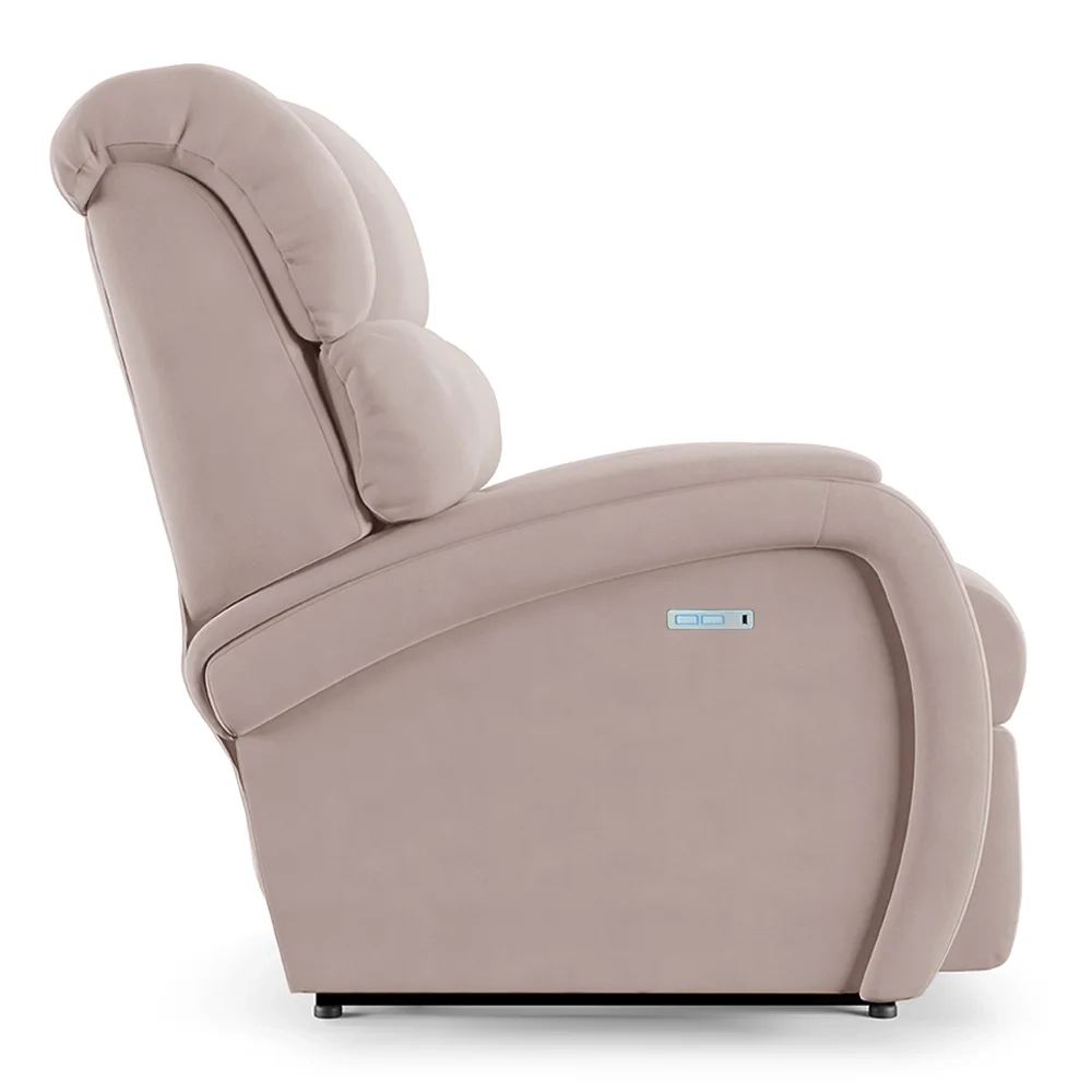 Poltrona do Papai Reclinável Kalie Elétrica Botão LED Massagem FH9 Veludo Rosê - Mpozenato