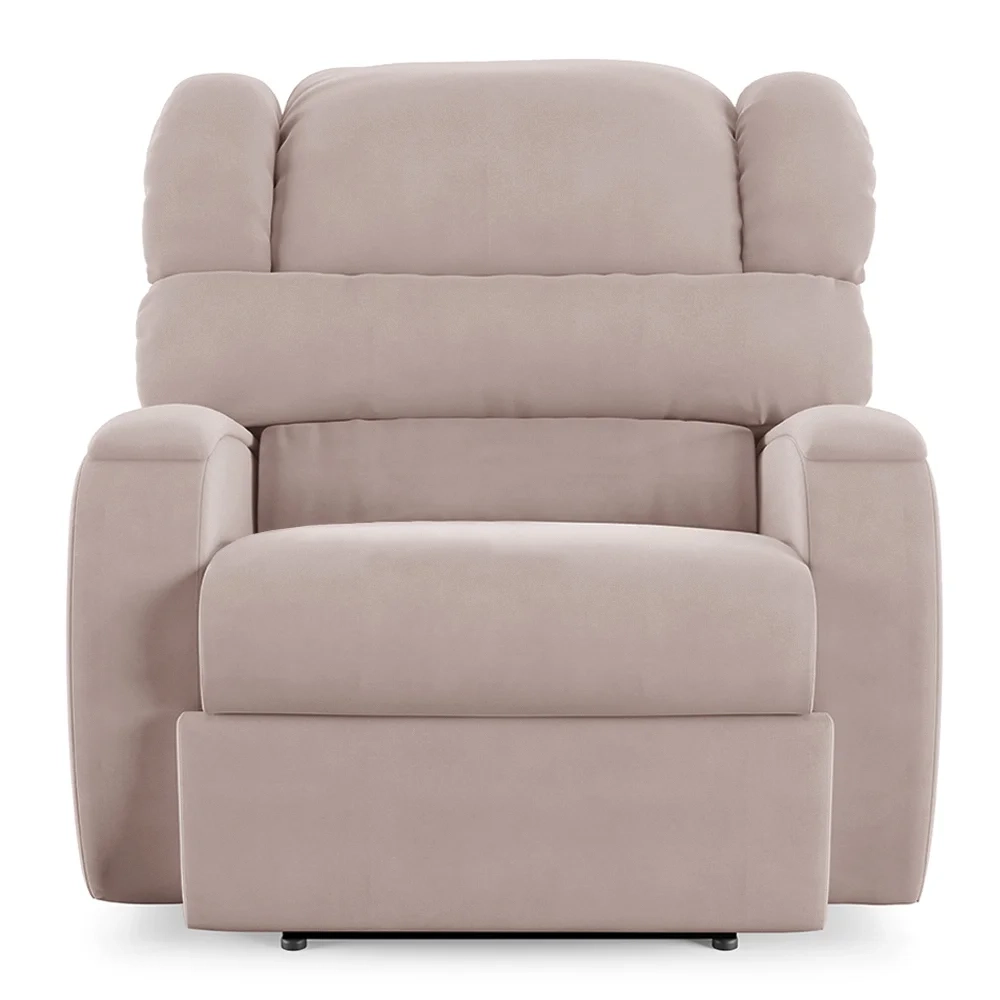 Poltrona do Papai Reclinável Kalie Elétrica Botão LED Massagem FH9 Veludo Rosê - Mpozenato