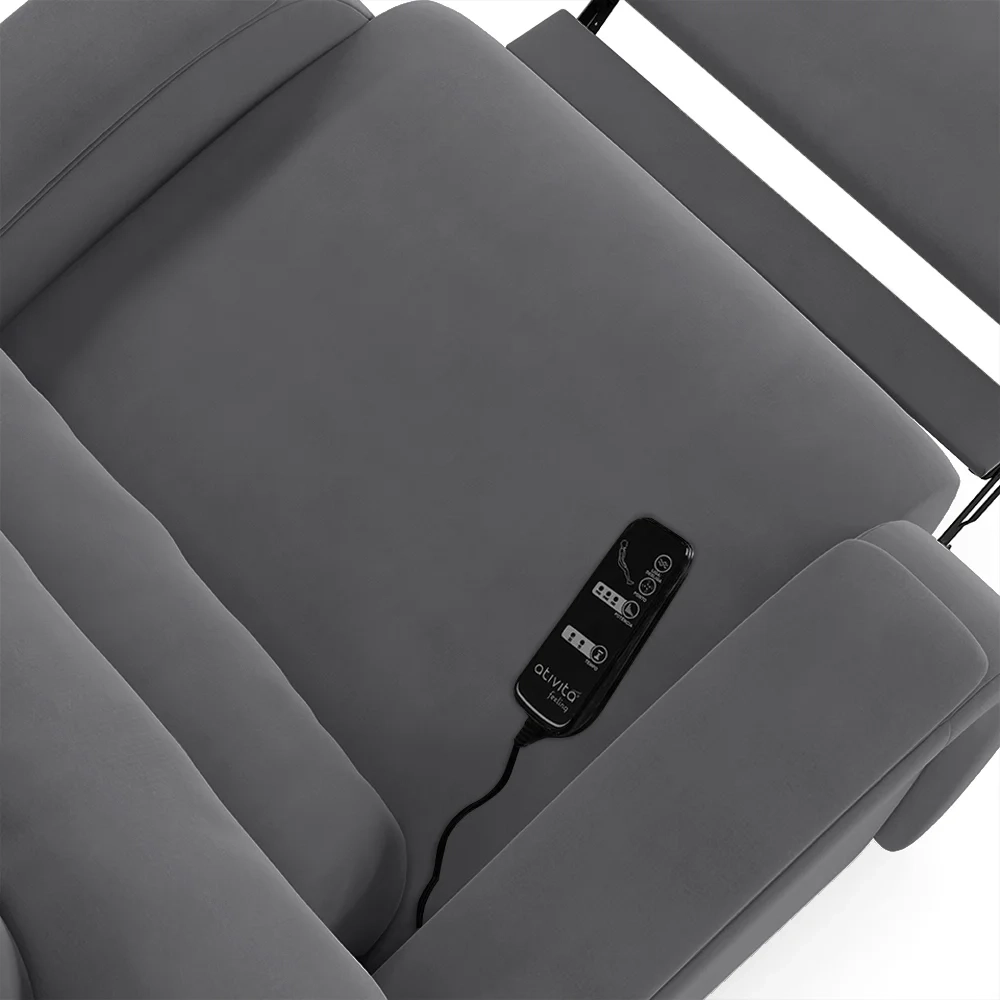 Poltrona do Papai Reclinável Kalie Elétrica Botão LED Massagem FH9 Veludo Cinza - Mpozenato
