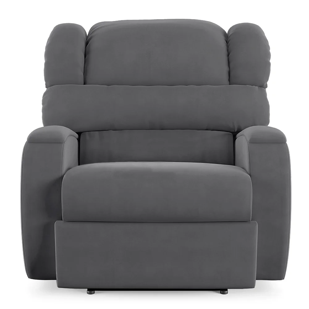 Poltrona do Papai Reclinável Kalie Elétrica Botão LED Massagem FH9 Veludo Cinza - Mpozenato