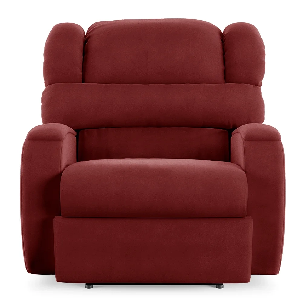 Poltrona do Papai Reclinável Kalie Elétrica Botão LED Massagem FH9 Veludo Vermelho - Mpozenato