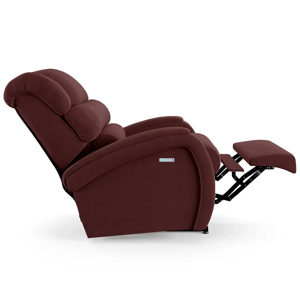 Poltrona do Papai Reclinável Kalie Elétrica Botão LED Massagem FH9 Veludo Vinho - Mpozenato