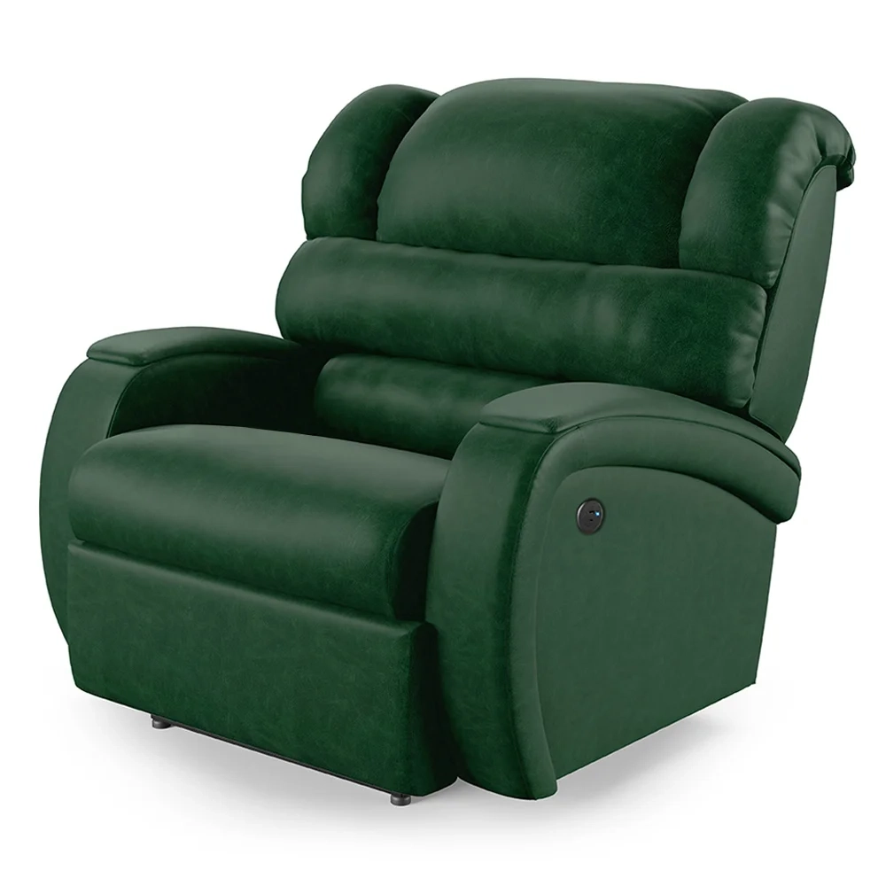 Poltrona do Papai Reclinável Kalie Power Touch USB FH9 PU Verde Musgo - Mpozenato