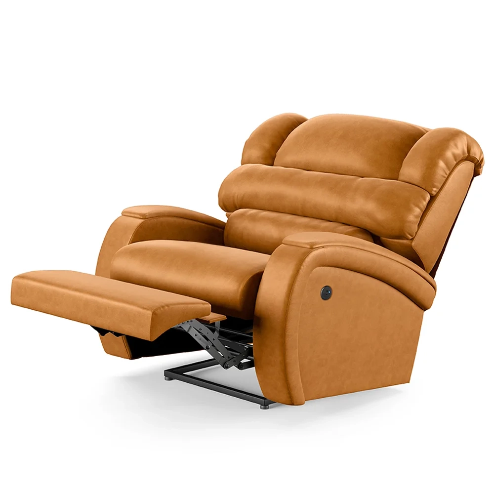 Poltrona do Papai Reclinável Kalie Power Touch USB FH9 PU Whisky - Mpozenato