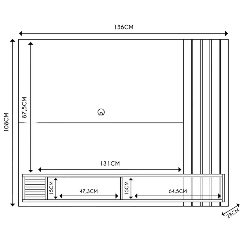 Painel para TV 55 Pol com Bancada Madrid C05 Amêndoa/Off White Matte - Mpozenato