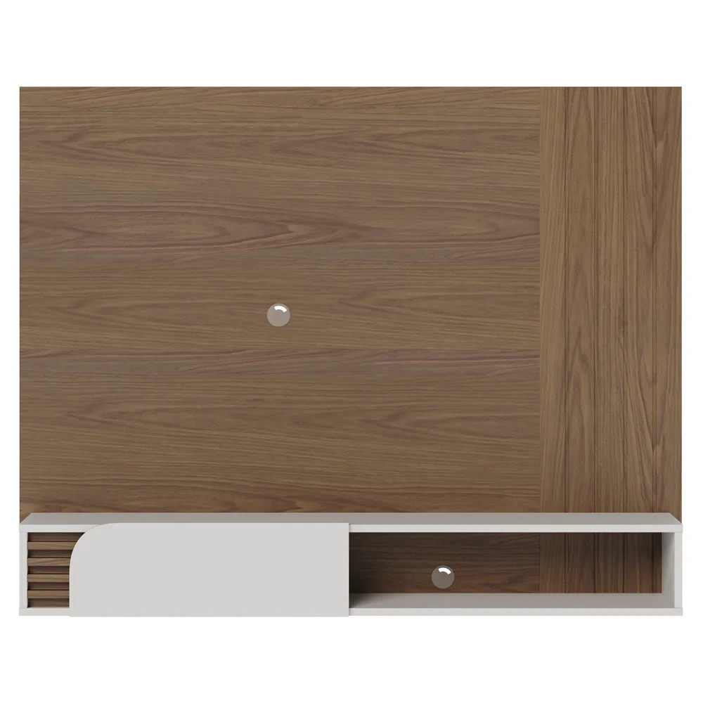 Painel para TV 55 Pol com Bancada Madrid C05 Amêndoa/Off White Matte - Mpozenato