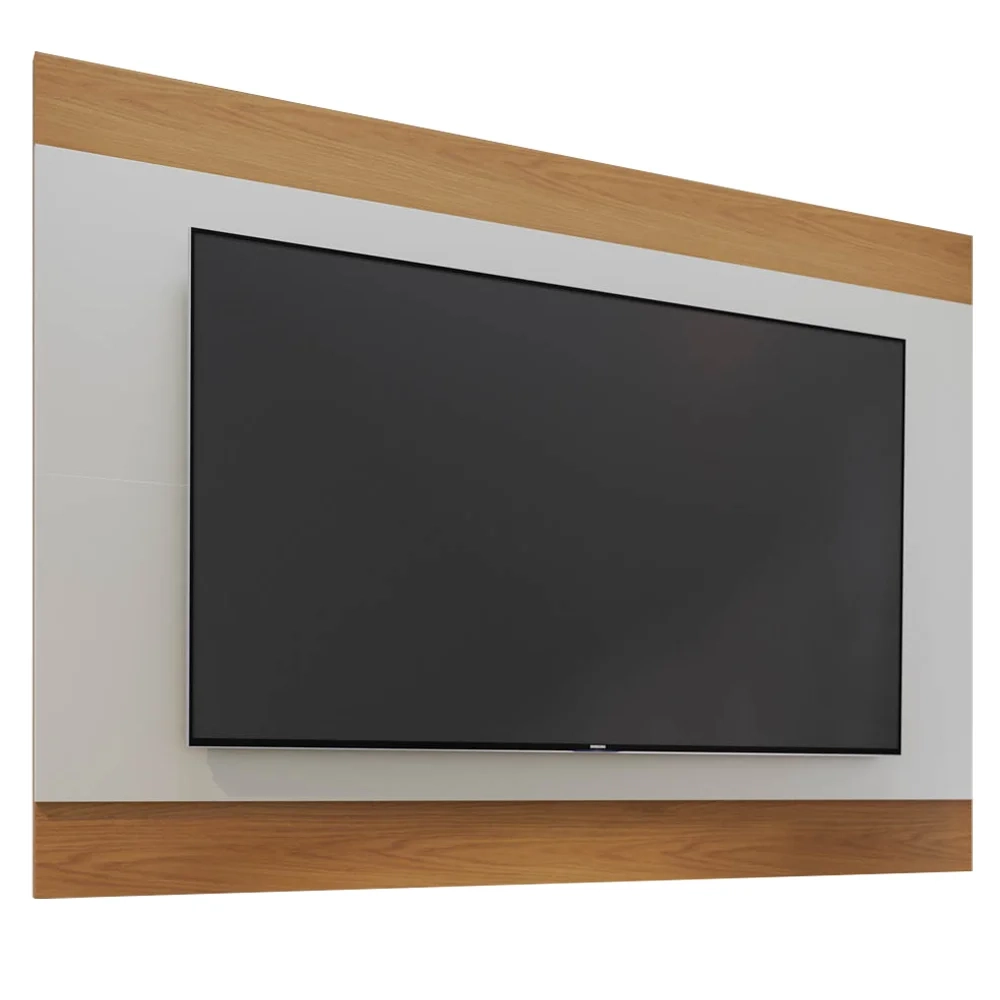 Painel para TV Suspenso 75 Pol 200cm Chile C05 Off White Matte/Freijó - Mpozenato