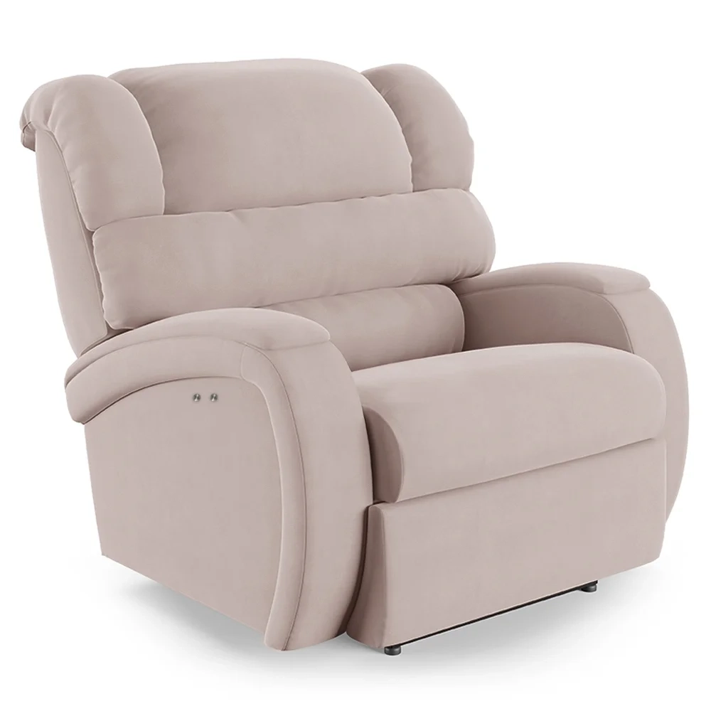 Poltrona do Papai Reclinável Kalie Power Touch USB FH9 Veludo Rosê - Mpozenato