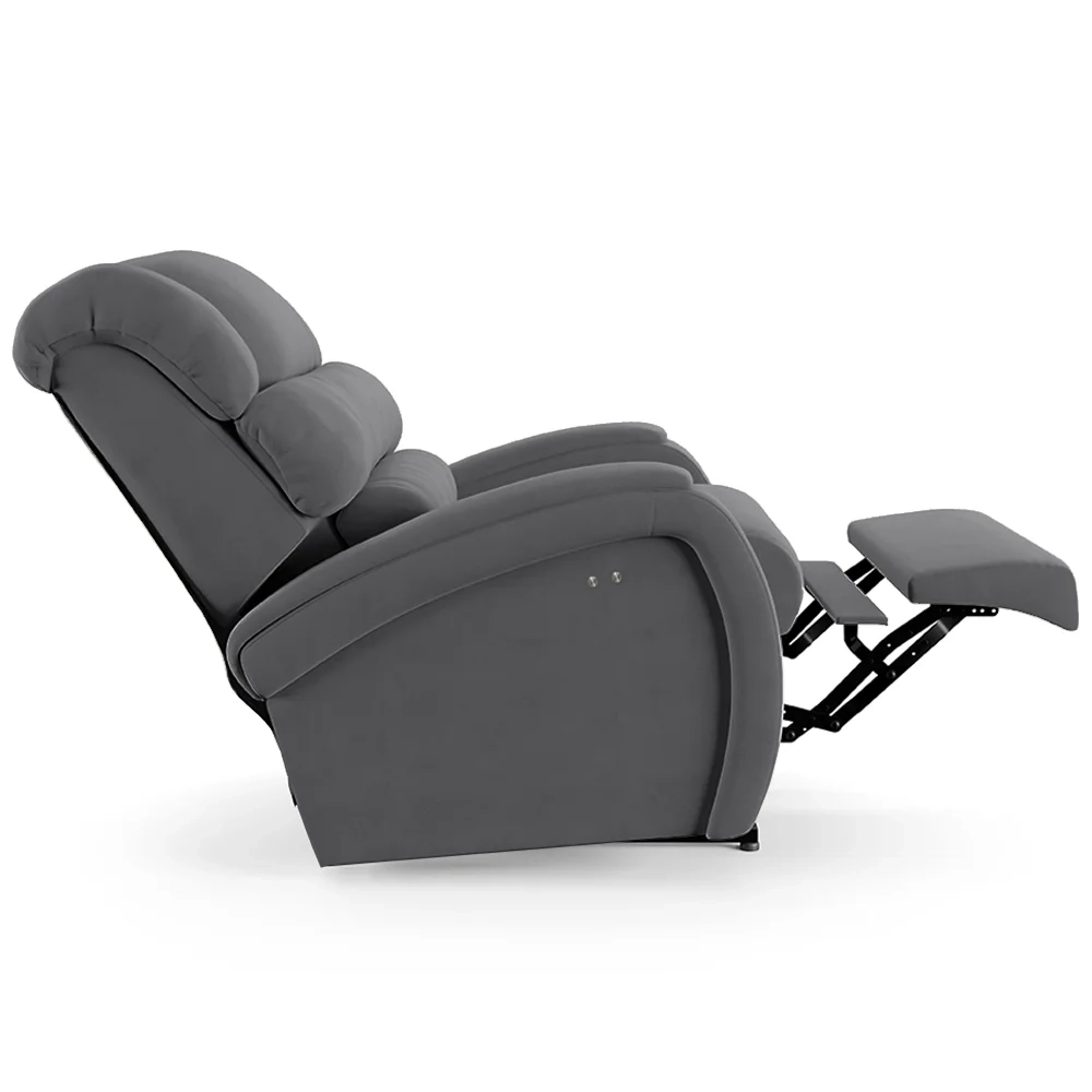 Poltrona do Papai Reclinável Kalie Power Touch USB FH9 Veludo Cinza - Mpozenato