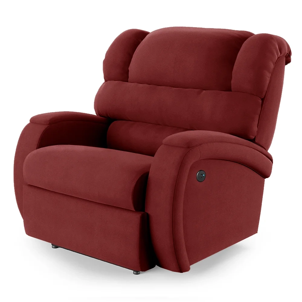 Poltrona do Papai Reclinável Kalie Power Touch USB FH9 Veludo Vermelho - Mpozenato