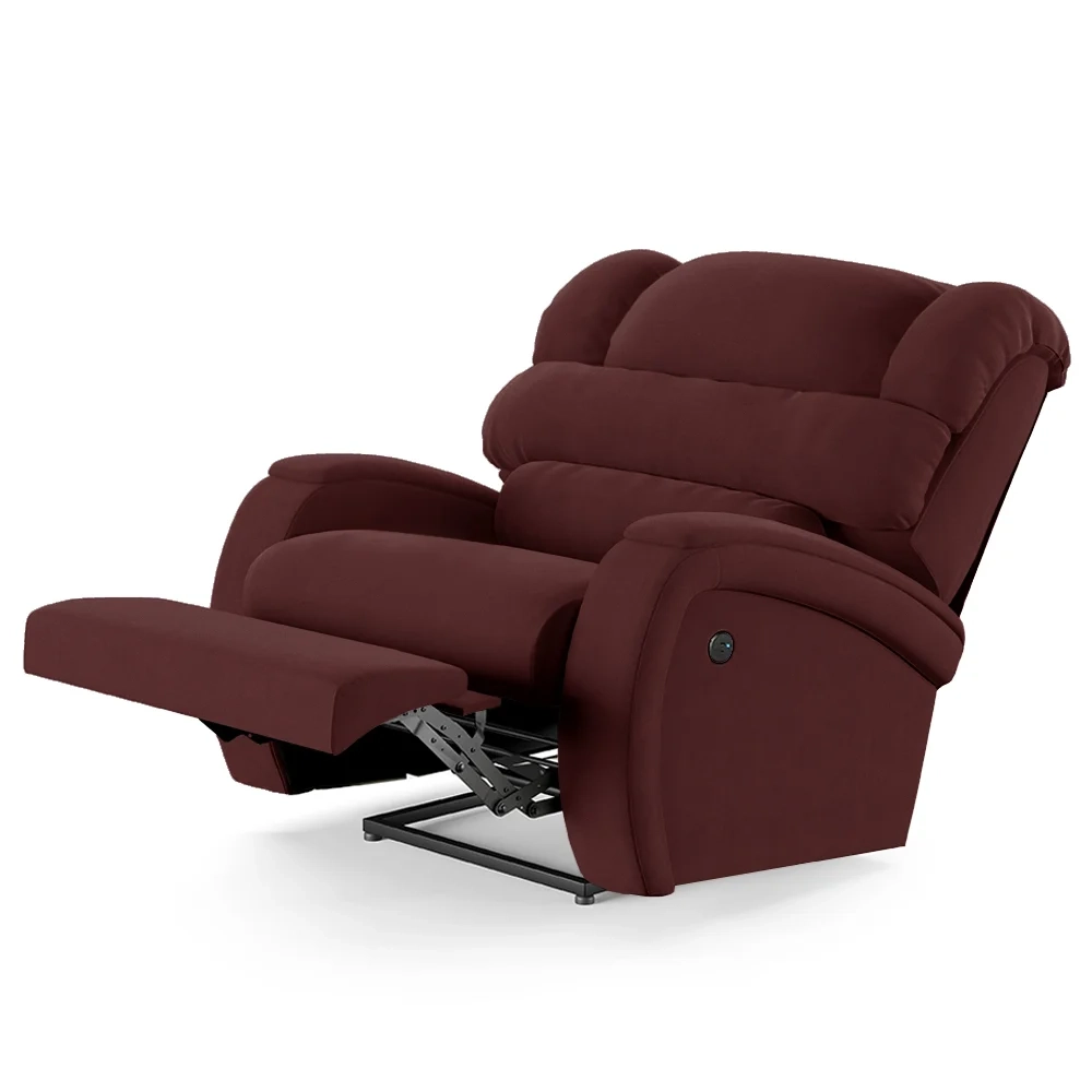 Poltrona do Papai Reclinável Kalie Power Touch USB FH9 Veludo Vinho - Mpozenato