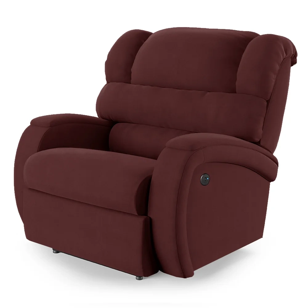 Poltrona do Papai Reclinável Kalie Power Touch USB FH9 Veludo Vinho - Mpozenato