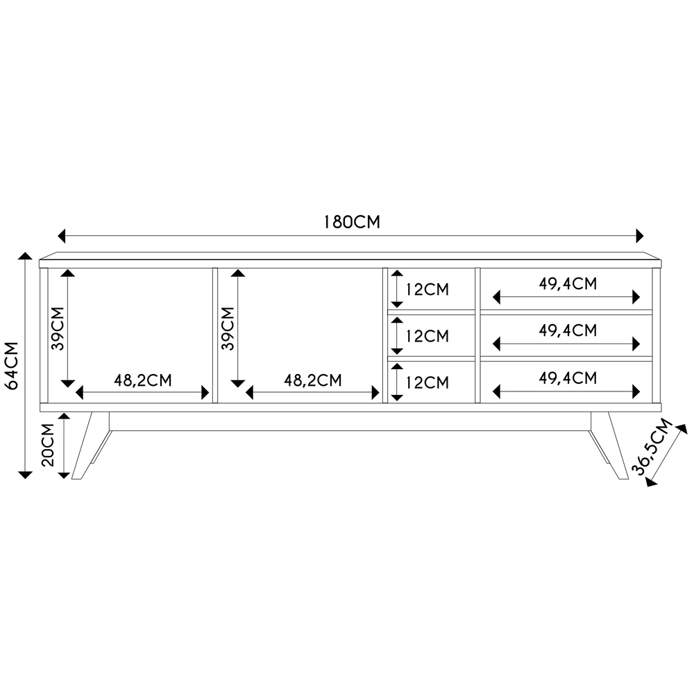 Rack para Sala Bancada de TV 70 Pol 180cm Noruega C05 Freijó - Mpozenato