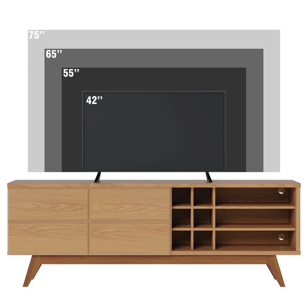 Rack para Sala Bancada de TV 70 Pol 180cm Noruega C05 Freijó - Mpozenato