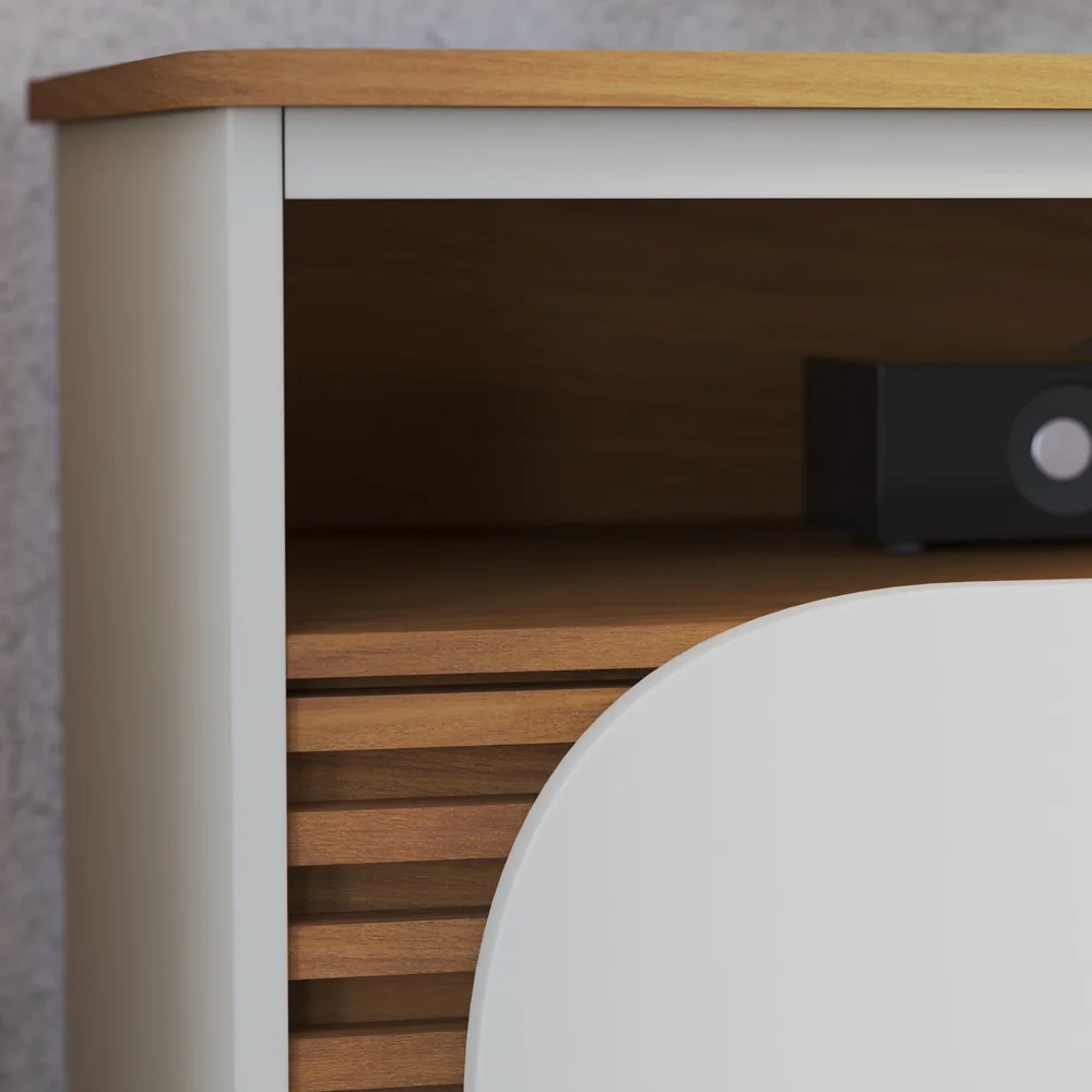 Rack para Sala Bancada de TV 65 Pol 150cm Madrid C05 Freijó/Off White Matte - Mpozenato