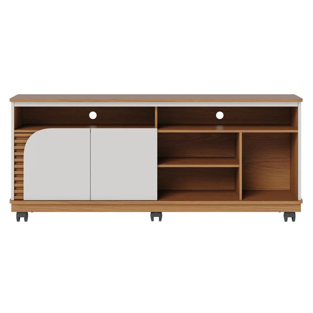 Rack para Sala Bancada de TV 65 Pol 150cm Madrid C05 Freijó/Off White Matte - Mpozenato