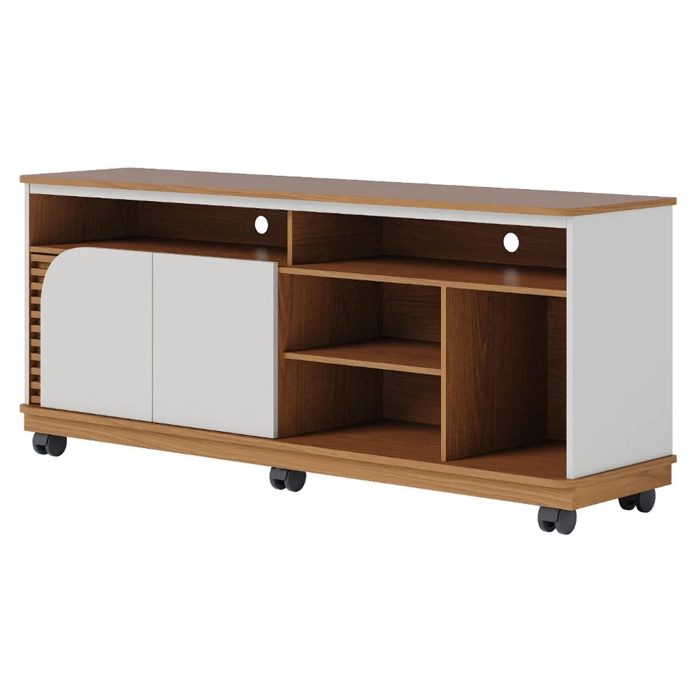 Rack para Sala Bancada de TV 65 Pol 150cm Madrid C05 Freijó/Off White Matte - Mpozenato