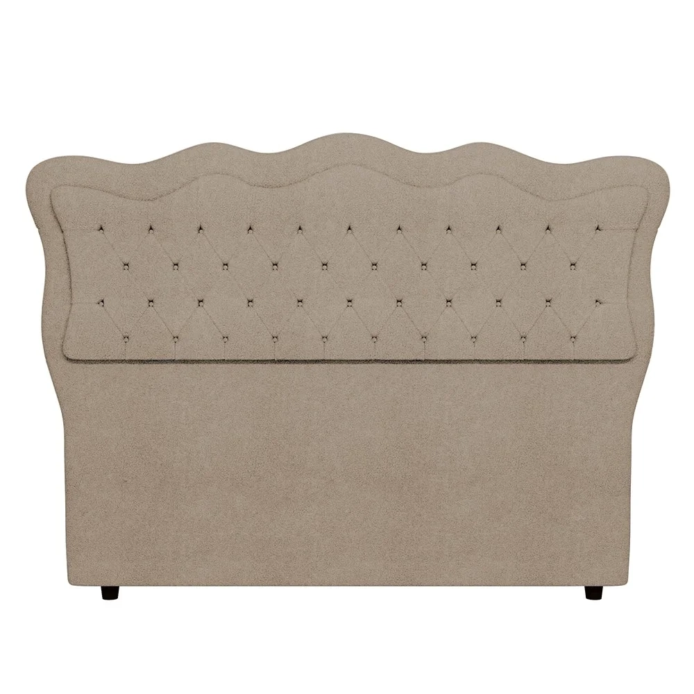 Cabeceira Casal King Cama Box 195cm Oregon Z04 Boucle Capuccino - Mpozenato