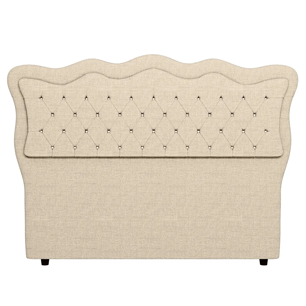 Cabeceira Casal King Cama Box 195cm Oregon Z04 Linho Bege - Mpozenato