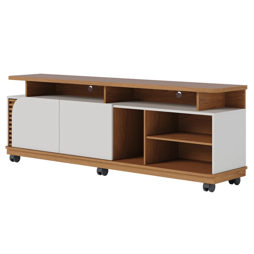 Rack para Sala Bancada de TV 75 Pol 180cm Madrid C05 Freijó/Off White Matte - Mpozenato