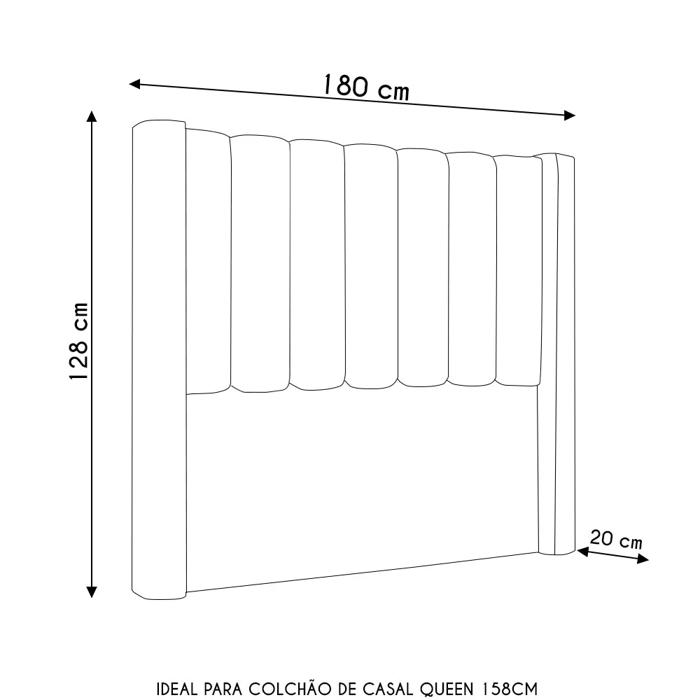 Cabeceira Casal Queen Cama Box 160cm Claire Z04 Boucle Capuccino - Mpozenato